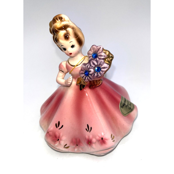 Josef Other - VINTAGE MID-CENTURY JAPAN JOSEF ORIGINAL SEPTEMBER SAPPHIRE GIRL FIGURINE W/TAGS